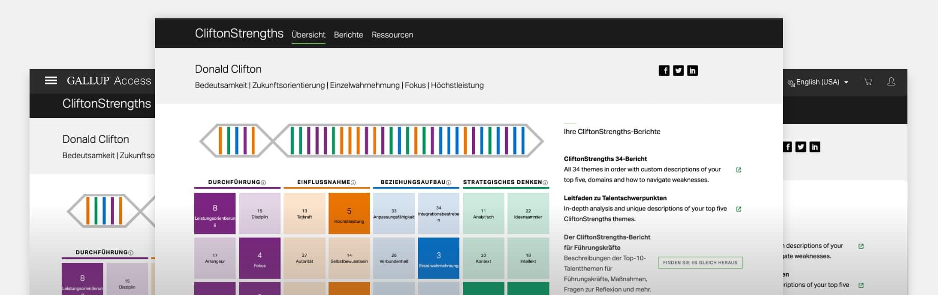 CliftonStrengths 34-Bericht, Leader-Bericht und Manager-Bericht